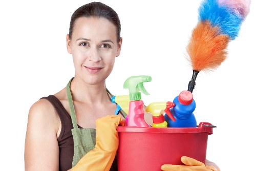 Cleaner Camden staff member preparing cleaning equipment safely
