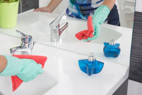 Local cleaners working in a Camden business property